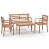 vidaXL 4 Piece Garden Lounge Set Solid Wood Teak