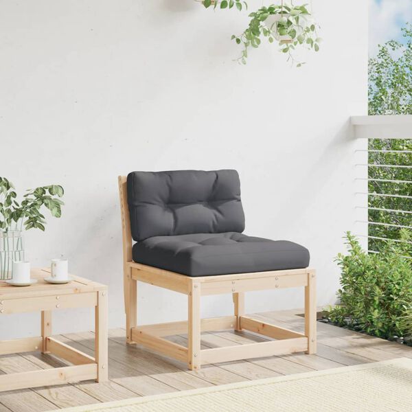 vidaXL Garden Sofa with Cushions Solid Wood Pine