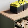 vidaXL Firewood Rack with Wooden Top Olive Green 100.5x35.5x40 cm