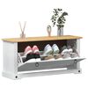 vidaXL Shoe Cabinet Corona White 99 x 32 x 49 cm Solid Pine Wood