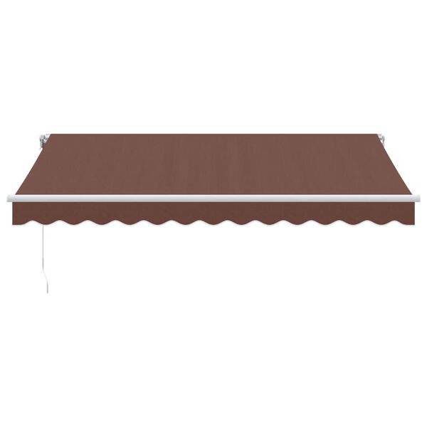 vidaXL Manual Retractable Awning with LED Brown 350x250 cm