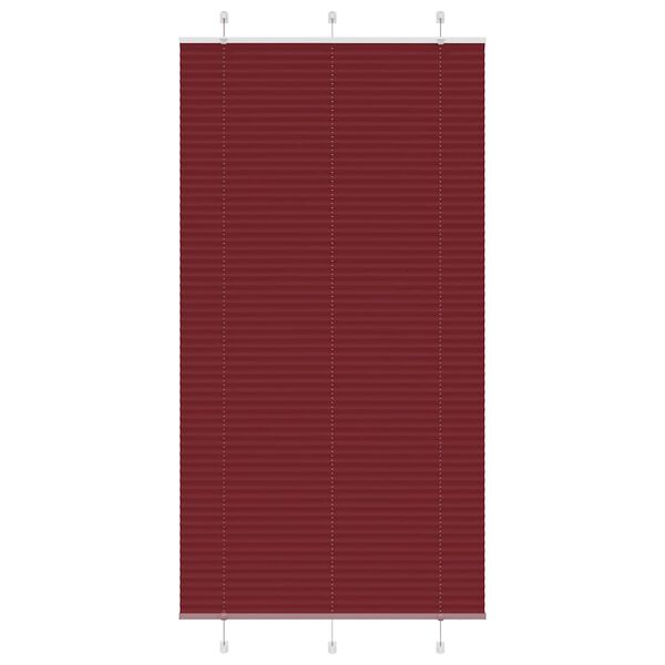 vidaXL Pleated Blind Bordeaux Red 105x200 cm Fabric Width 104.4 cm Polyester