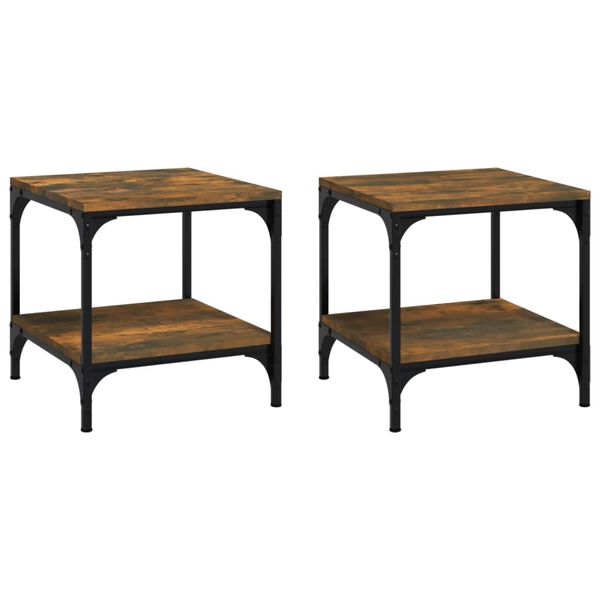 vidaXL Side Tables 2 pcs Smoked Oak 40x40x40 cm Engineered Wood