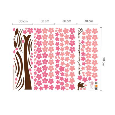 WALPLUS Home Decoration Sticker Cherry Blossom 320x180cm Pink