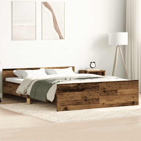vidaXL Bed Frame without Mattress Old Wood 120x200cm Engineered Wood