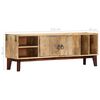 vidaXL TV Cabinet 130x30x46 cm Solid Rough Mango Wood