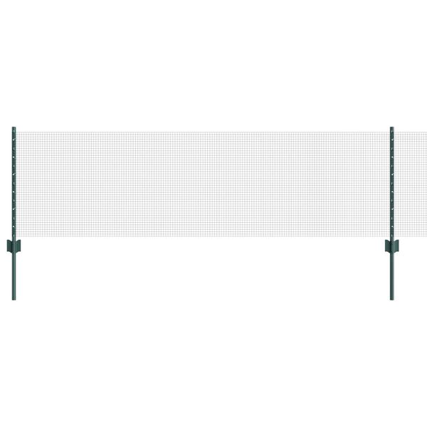 vidaXL Fence with Post Green 0.6 x 100 m Steel and PVC