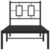 vidaXL Metal Bed Frame without Mattress with Headboard Black 75x190cm