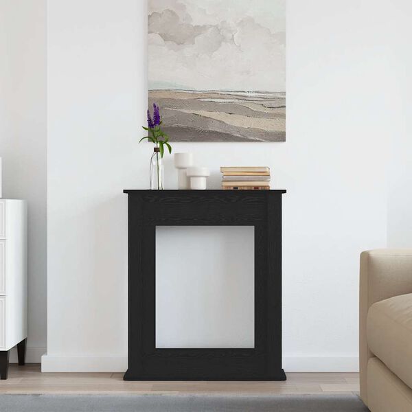 vidaXL Fireplace Surround Black Oak 75x20x87.5 cm Engineered Wood