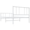 vidaXL Metal Bed Frame without Mattress with Footboard White 75x190cm