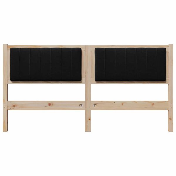 vidaXL Upholstered Headboard Brown 160 cm Solid Pine Wood