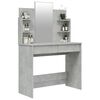 vidaXL Dressing Table with Mirror Concrete Grey 96x40x142 cm