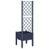 vidaXL Garden Planter with Trellis Blue Grey 40x40x142 cm PP