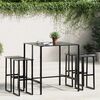 vidaXL 5 Piece Garden Bar Set Black Powder-coated Steel