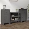 vidaXL Sideboards 2 pcs Grey 40x35x80 cm Solid Wood Pine