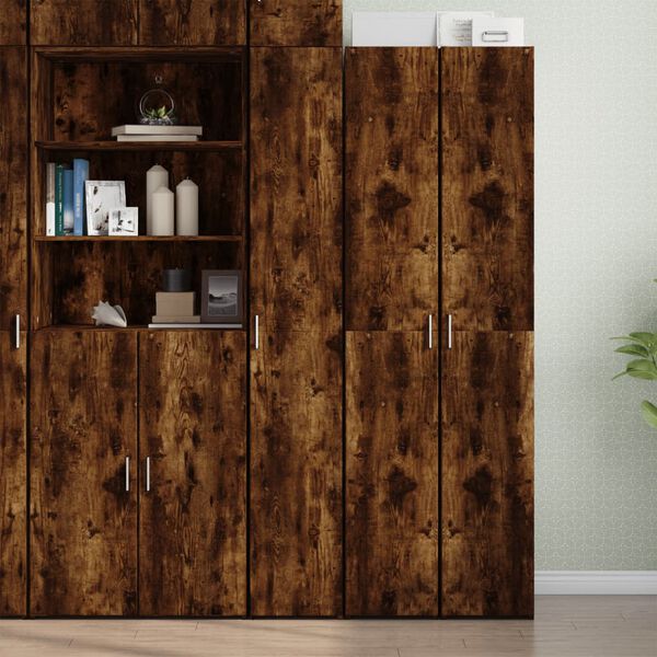 vidaXL Highboard Smoked Oak 30x42.5x185 cm Engineered Wood