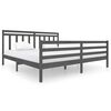 vidaXL Bed Frame without Mattress Grey Solid Wood 200x200 cm
