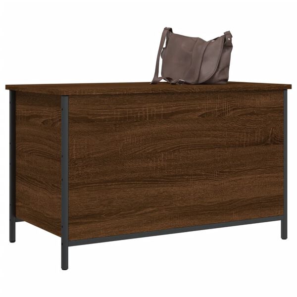 vidaXL Storage Bench Brown Oak 80x42.5x50 cm Engineered Wood