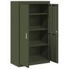 vidaXL Storage Cabinet 2 pcs Olive Green 80 x 40 x140 cm Steel