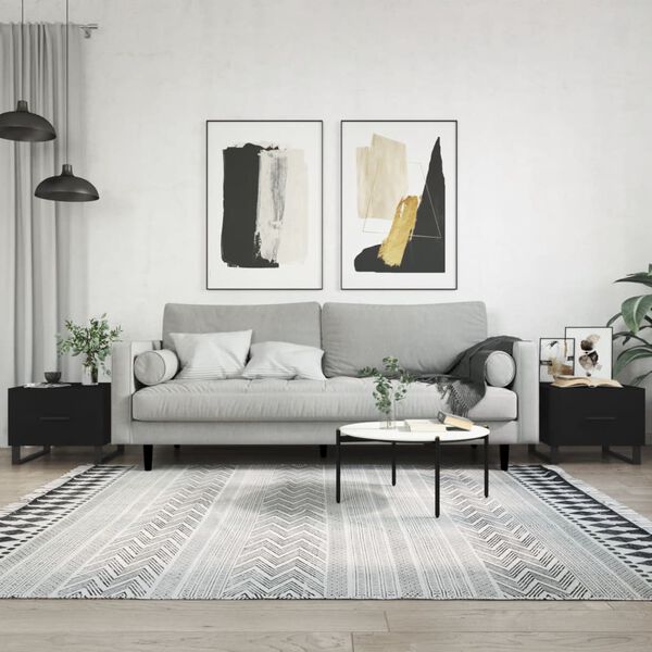 vidaXL Coffee Tables 2 pcs Black 50x50x40 cm Engineered Wood