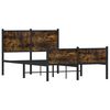 vidaXL Metal Bed Frame without Mattress Smoked Oak 120x190 cm Small Double