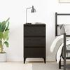 vidaXL Bedside Cabinet Black Oak 45 x 35 x 44 cm Engineered Wood