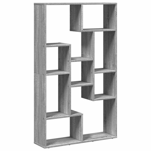 vidaXL Bookcase Grey Sonoma 72x20x120.5 cm Engineered Wood