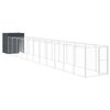 vidaXL Dog House with Run Anthracite 165x1271x181 cm Galvanised Steel