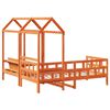 vidaXL Day Bed Set with Roof without Mattress Wax Brown 90x200 cm