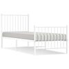 vidaXL Metal Bed Frame without Mattress with Footboard White 80x200cm