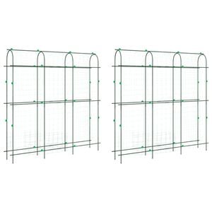 vidaXL Garden Trellises for Climbing Plants 2 pcs U-Shape Steel