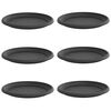 vidaXL Round Flower Tray 6 pcs Black &Oslash; 27 x 2.5 cm Plastic