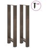 vidaXL Bar Table Legs Natural Steel 2 pcs 40x(100-101) cm Steel