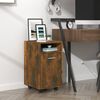 vidaXL Side Cabinet with Wheels Smoked Oak 33x38x60 cm Engineered Wood
