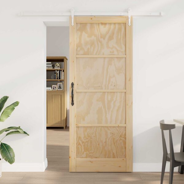 vidaXL Sliding Door ORKDAL Brown 86 x 211 cm Solid Pine Wood