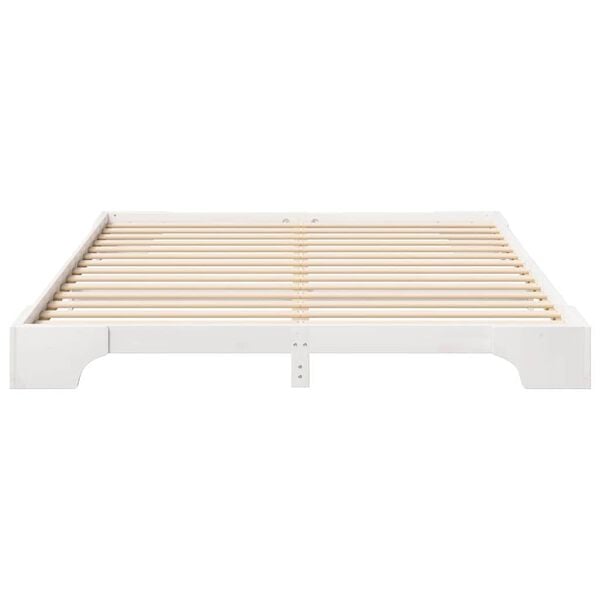 vidaXL Bed Frame White 200 x 220 cm Solid Pine Wood