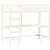 vidaXL Loft Bed without Mattress White 75x190 cm Small Single Solid Wood Pine