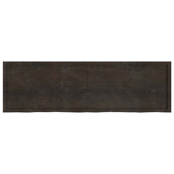 vidaXL Bathroom Countertop Dark Brown 200x60x(2-6) cm Treated Solid Wood
