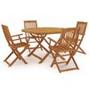 vidaXL 5 Piece Folding Garden Dining Set Solid Acacia Wood