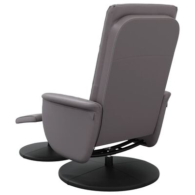 vidaXL Massage Recliner Chair with Footstool Grey Faux Leather