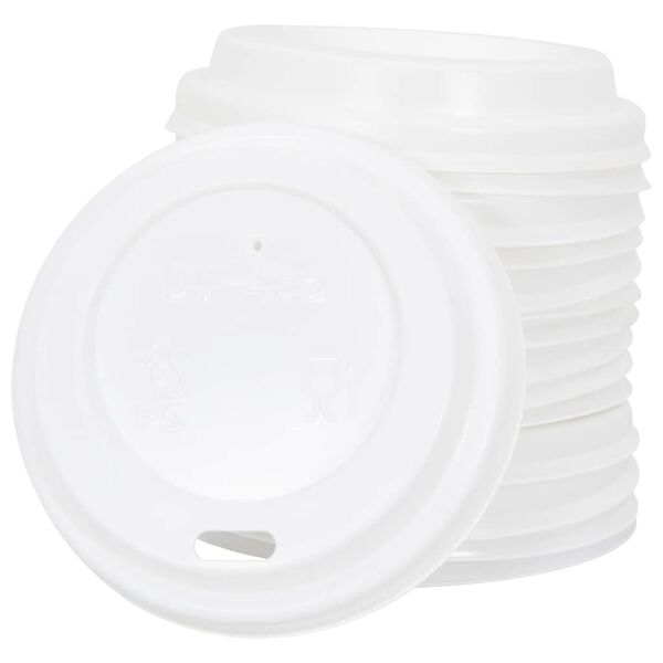 vidaXL Paper Coffee Cup Lids &Oslash;60 mm 4oz 1000 pcs White Plastic