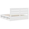 vidaXL Bed Frame with Headboard White 200 x 200 cm Solid Pine Wood