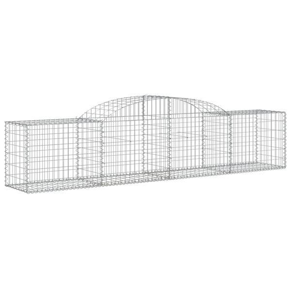 vidaXL Arched Gabion Baskets 12 pcs 300x50x60/80 cm Galvanised Iron