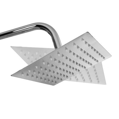 vidaXL Dual Head Shower Set with Hand Shower Stainless Steel