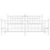 vidaXL Metal Bed Frame without Mattress with Footboard White 193x203cm
