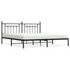 vidaXL Metal Bed Frame without Mattress with Headboard Black 200x200cm