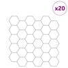 vidaXL Hexagon Tile 20 pcs White Grey 30 x 30 cm Polyurethane and PET