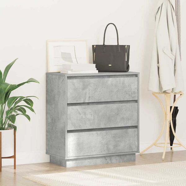 vidaXL Bedside Cabinet Concrete Grey 71 x 34.5 x 75 cm Engineered wood