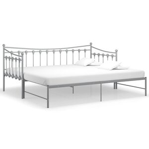 vidaXL Sofa Bed Frame | Grey | Powder-coated metal | 90x200 cm mattress size