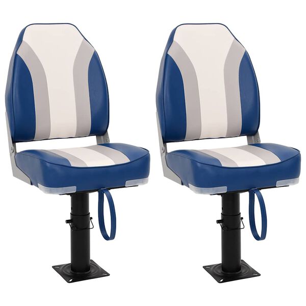 vidaXL Boat Seats 2 pcs with Pedestal Height Adjustable 360&deg; Rotatable